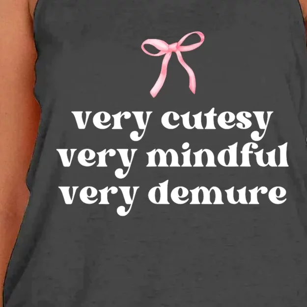 Very Demure Very Cutesy Very Mindful Women's Knotted Racerback Tank