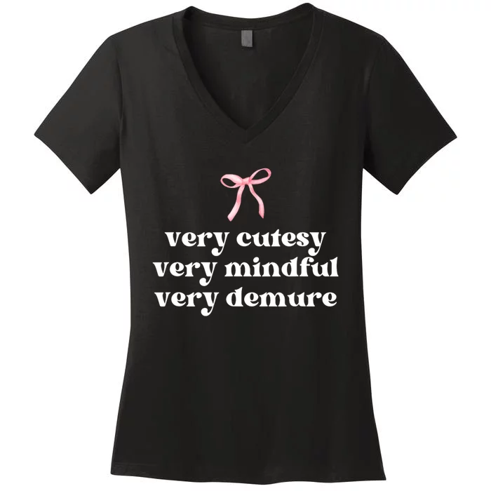 Very Demure Very Cutesy Very Mindful Women's V-Neck T-Shirt