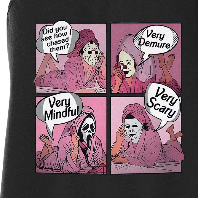 Very Demure Very Minful Very Scary Meme Halloween Women's Racerback Tank