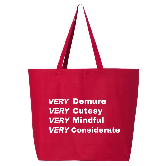 Very Demure Very Cutesy Very Considerate Demure 25L Jumbo Tote