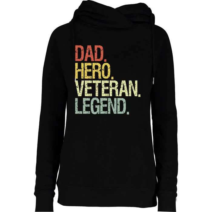 Veteran Dad Womens Funnel Neck Pullover Hood