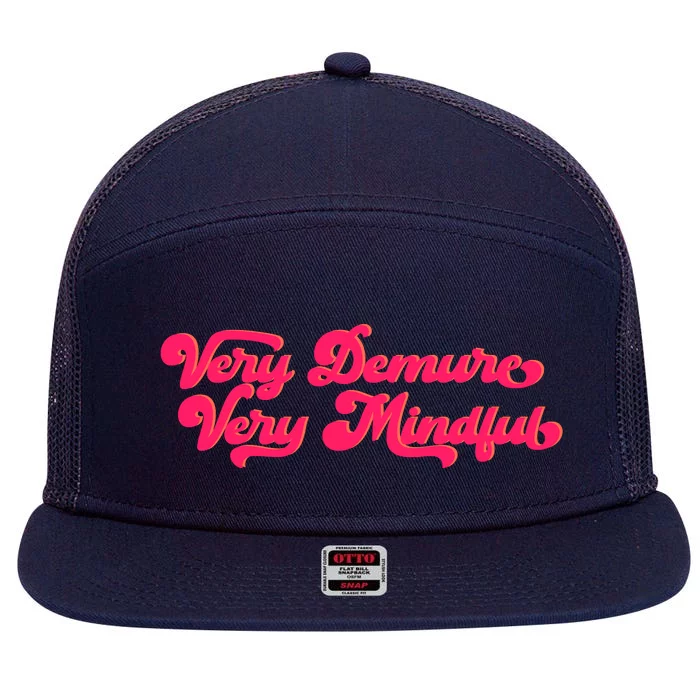 Very Demure Very Mindful 7 Panel Mesh Trucker Snapback Hat