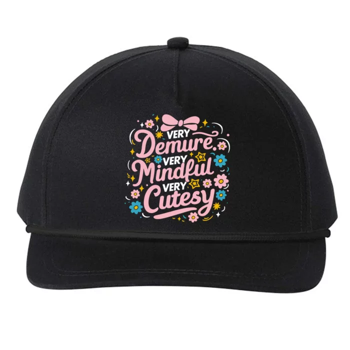 Very Demure Very Mindful Very Cutesy Snapback Five-Panel Rope Hat