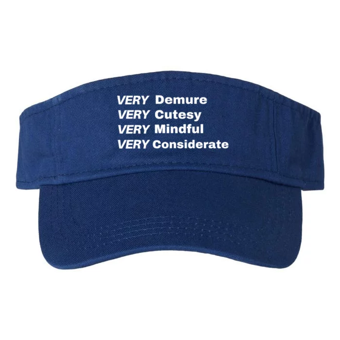 Very Demure Very Cutesy Very Considerate Demure Valucap Bio-Washed Visor