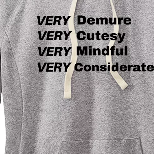 Very Demure Very Cutesy Very Considerate Demure Women's Fleece Hoodie