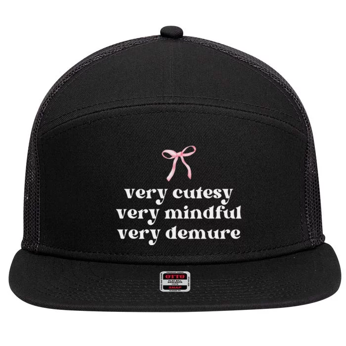 Very Demure Very Mindful Very Cutesy 7 Panel Mesh Trucker Snapback Hat