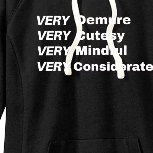 Very Demure Very Cutesy Very Considerate Demure Women's Fleece Hoodie