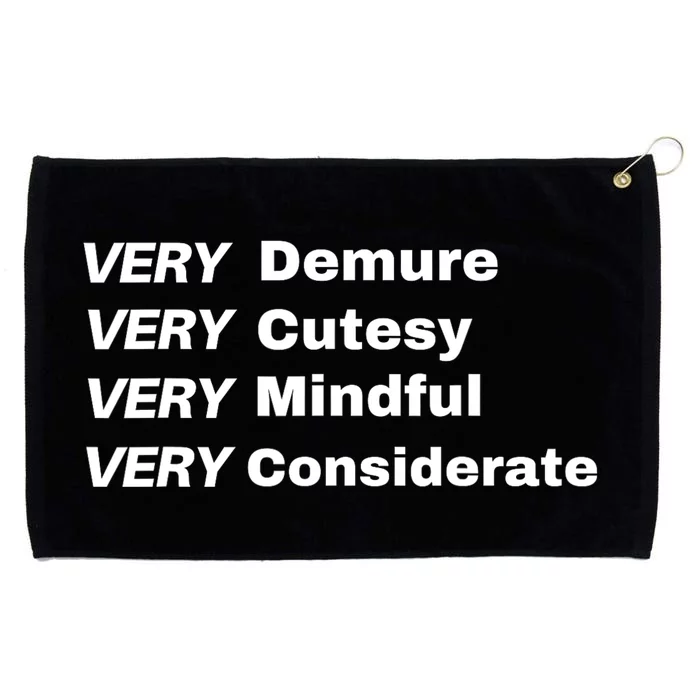 Very Demure Very Cutesy Very Considerate Demure Grommeted Golf Towel