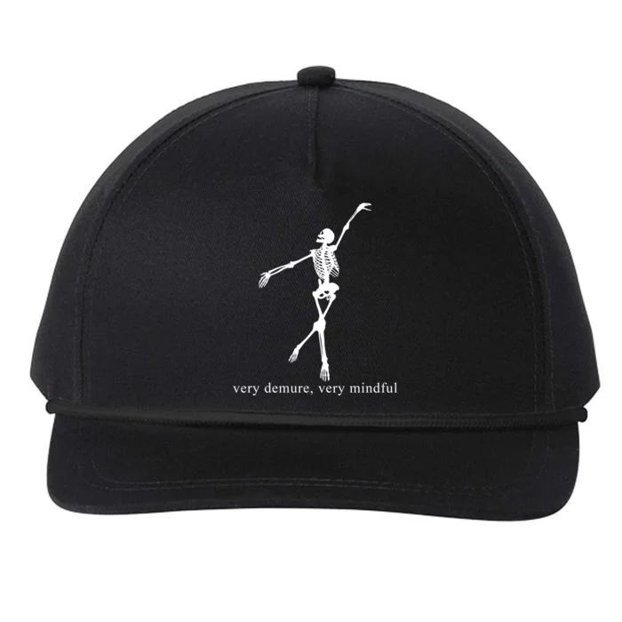 Very Demure Very Mindful Funny Skeleton Snapback Five-Panel Rope Hat