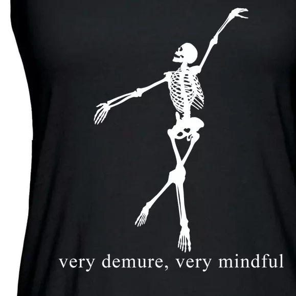 Very Demure Very Mindful Funny Skeleton Ladies Essential Flowy Tank