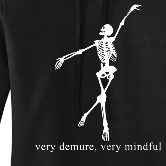 Very Demure Very Mindful Funny Skeleton Women's Pullover Hoodie