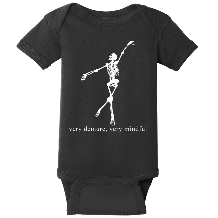 Very Demure Very Mindful Funny Skeleton Baby Bodysuit