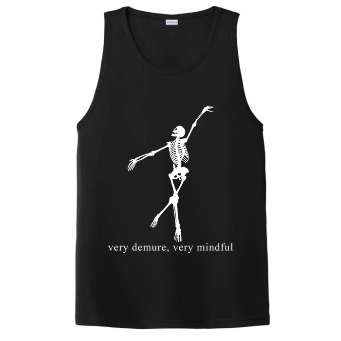 Very Demure Very Mindful Funny Skeleton Performance Tank