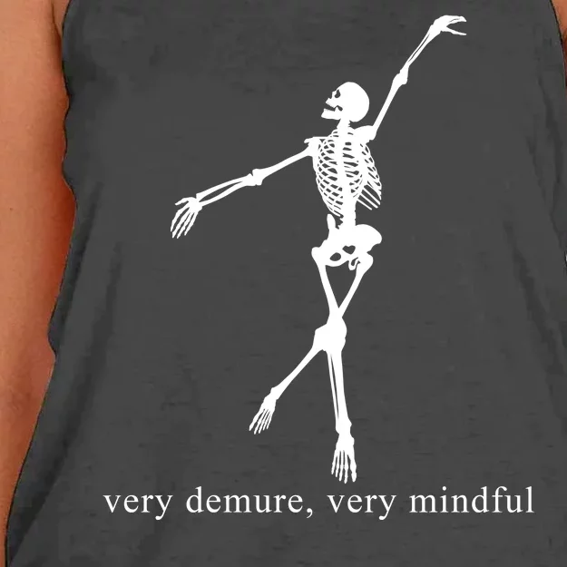 Very Demure Very Mindful Funny Skeleton Women's Knotted Racerback Tank