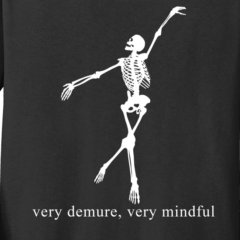 Very Demure Very Mindful Funny Skeleton Kids Long Sleeve Shirt