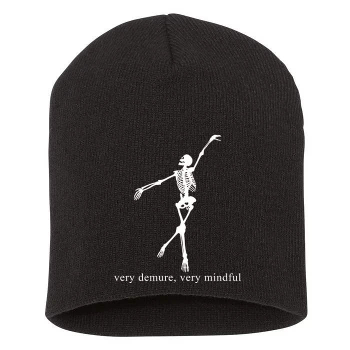 Very Demure Very Mindful Funny Skeleton Short Acrylic Beanie