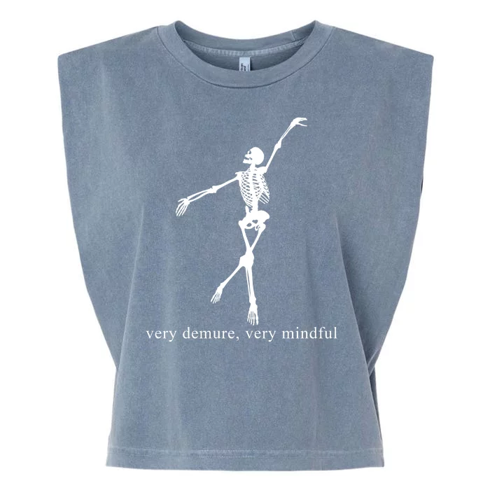 Very Demure Very Mindful Funny Skeleton Garment-Dyed Women's Muscle Tee