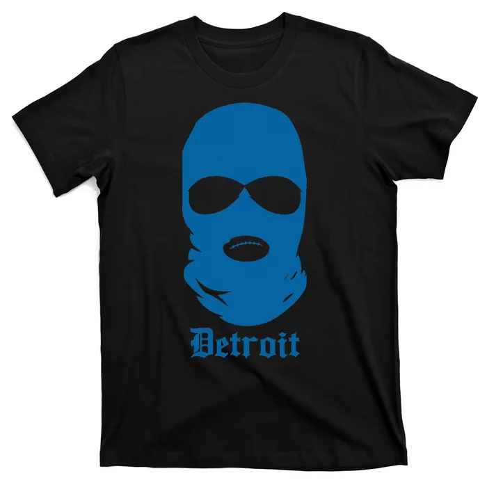 Vintage Detroit Villains Blue Ski Mask I Love Detroit T-Shirt