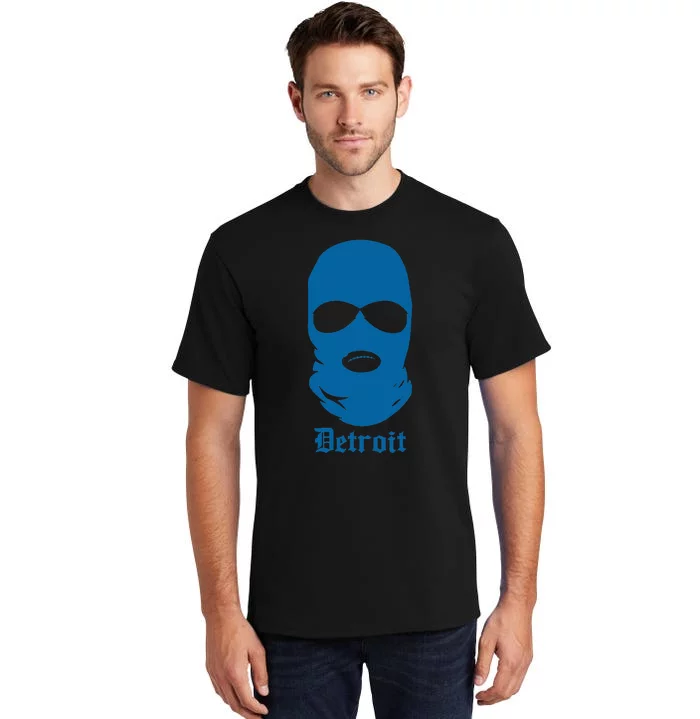 Vintage Detroit Villains Blue Ski Mask I Love Detroit Tall T-Shirt