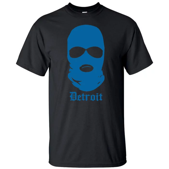 Vintage Detroit Villains Blue Ski Mask I Love Detroit Tall T-Shirt