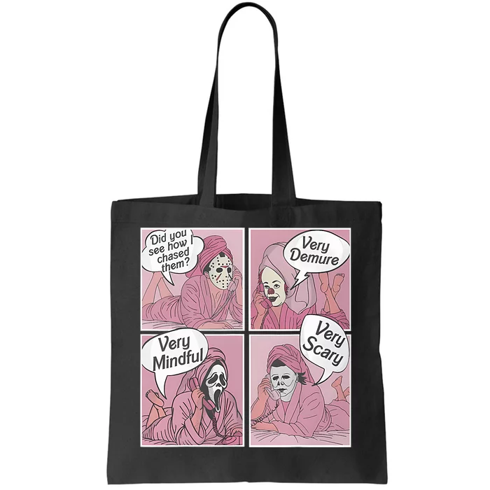 Very Demure Very Mindful Funny Ghost Halloween Tote Bag