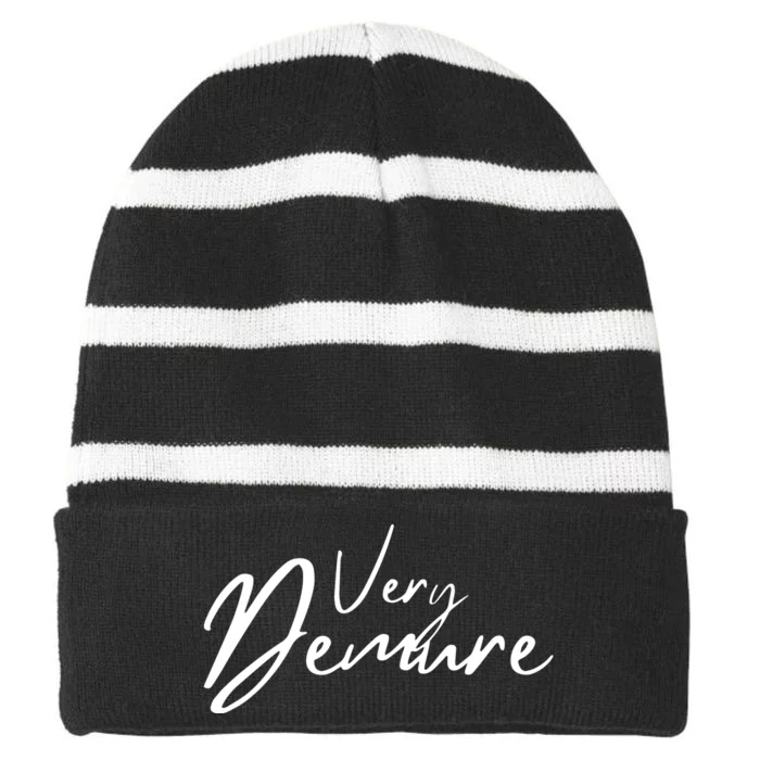 Very Demure Striped Beanie with Solid Band