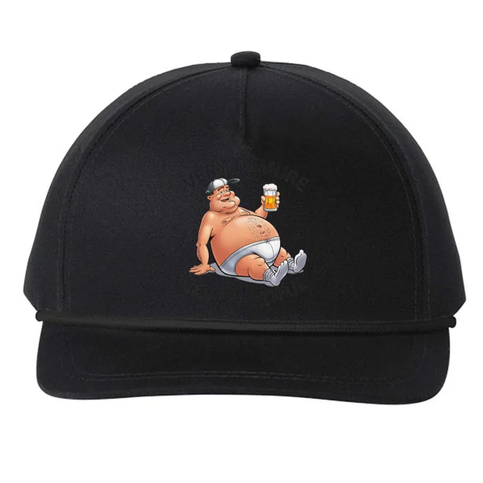 Very Demure Very Mindful Parody Beer Guy In Underwear Funny Gift Snapback Five-Panel Rope Hat