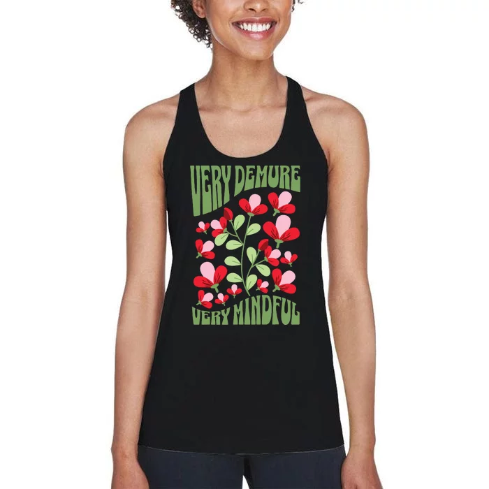 Very Demure Very Cutesy Very Mindful Funny Gen Z Trend Women's Racerback Tank