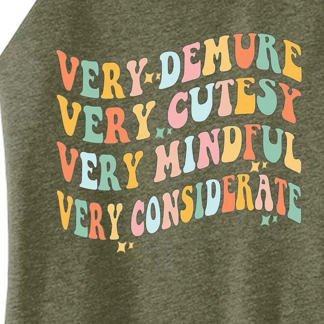 Very Demure Very Cutesy Very Mindful Very Considerate Women’s Perfect Tri Rocker Tank