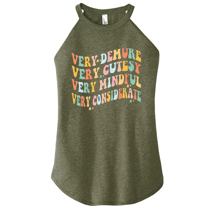 Very Demure Very Cutesy Very Mindful Very Considerate Women’s Perfect Tri Rocker Tank