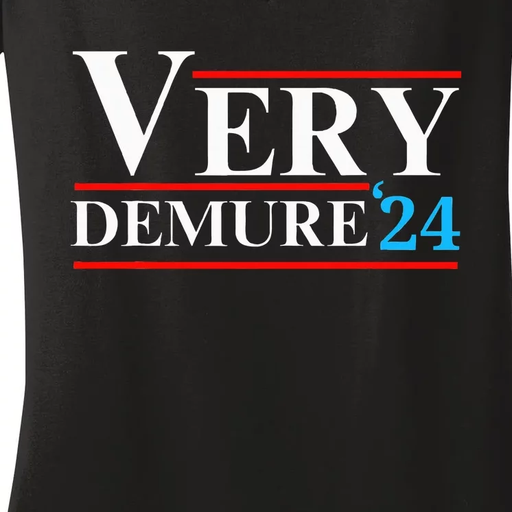 Very Demure Very Mindful Very Cutesy Trending 2024 Women's V-Neck T-Shirt