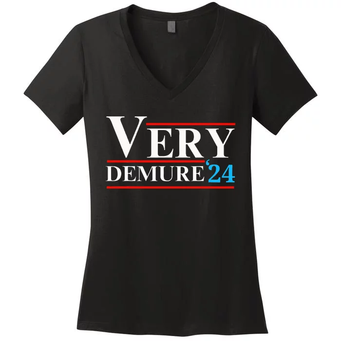 Very Demure Very Mindful Very Cutesy Trending 2024 Women's V-Neck T-Shirt