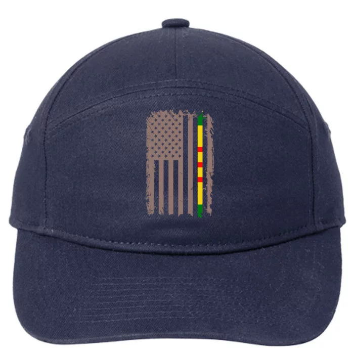 Veterans Day Vietnam War Veteran Soldier Commemorative Flag Gift 7-Panel Snapback Hat