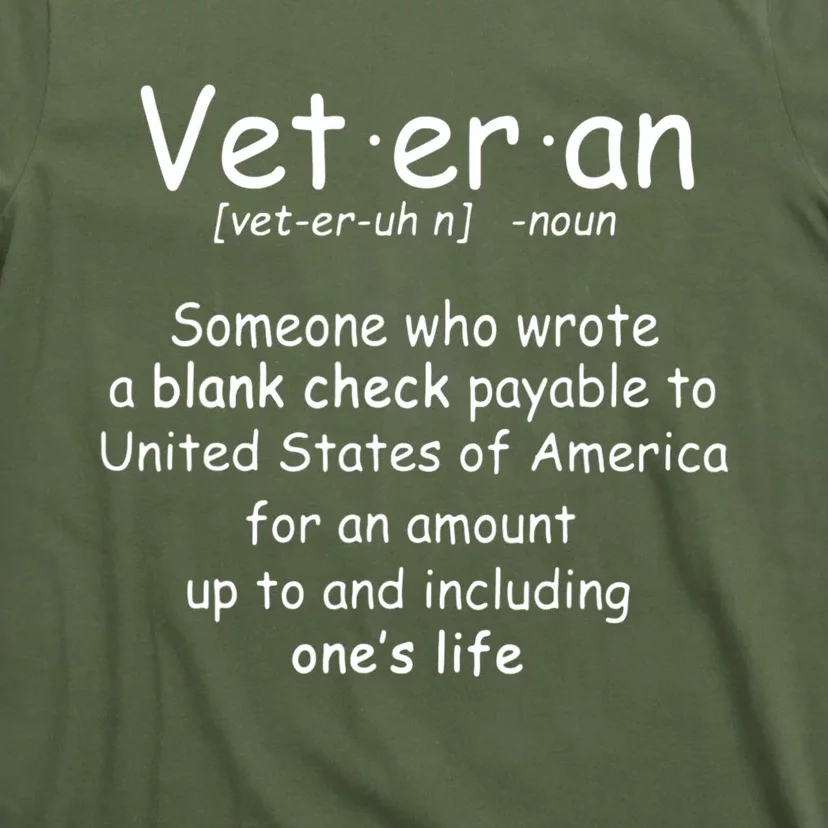 Veteran Definition Veterans Day Military Patriotic Day T-Shirt