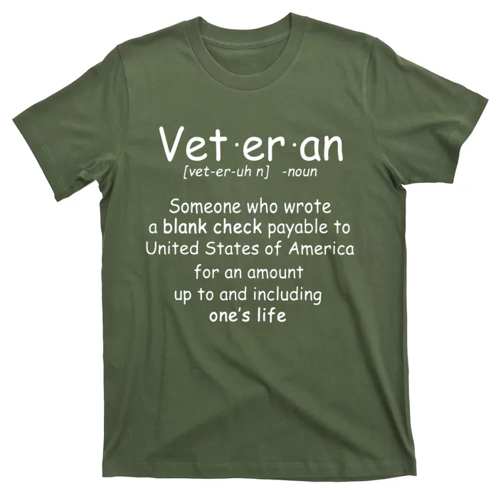 Veteran Definition Veterans Day Military Patriotic Day T-Shirt