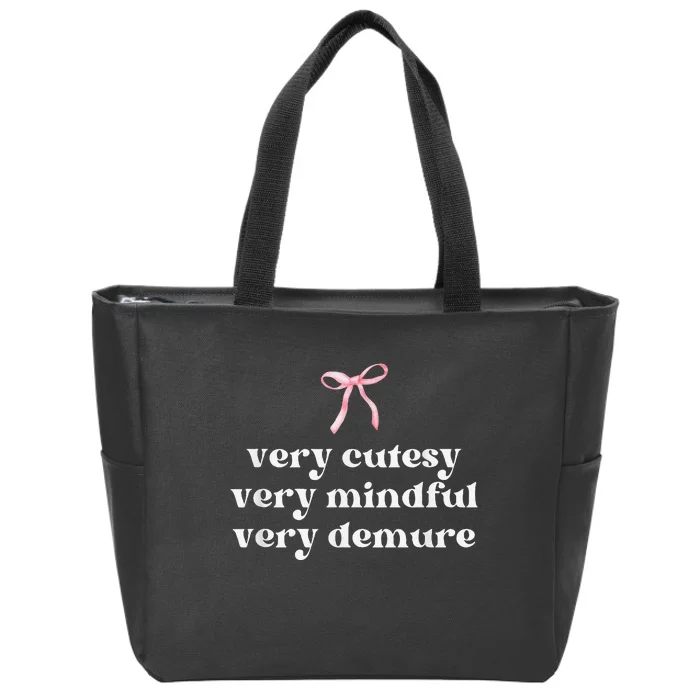 Very Demure Very Mindful Very Cutesy Zip Tote Bag