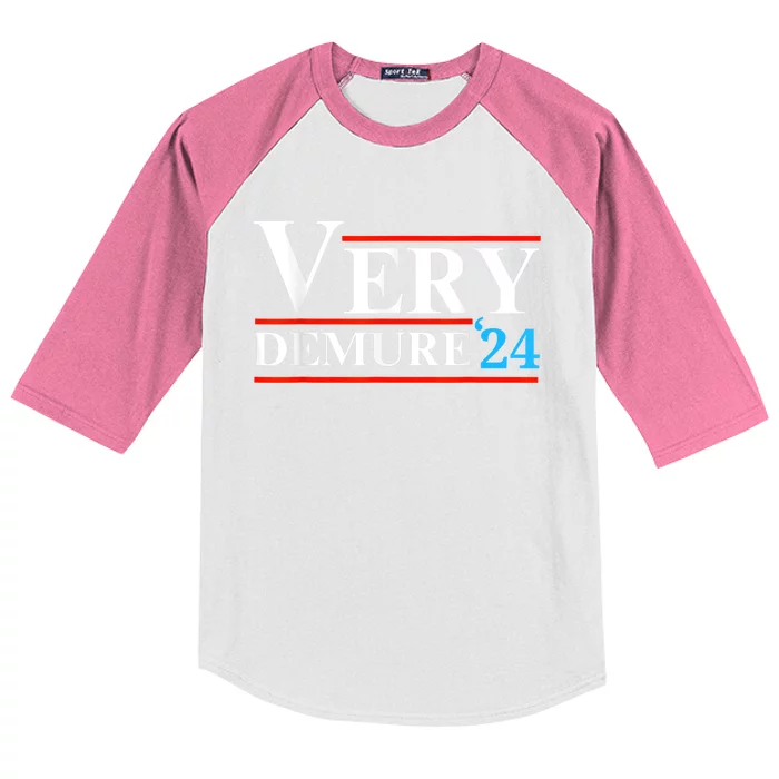 Very Demure Very Mindful Very Cutesy Trending 2024 Kids Colorblock Raglan Jersey