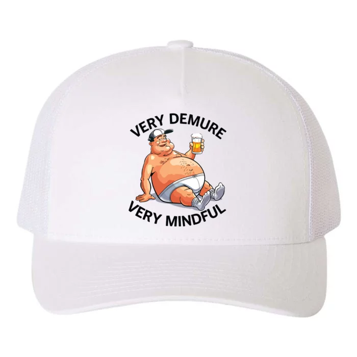 Very Demure Very Mindful Parody Beer Guy In Underwear Funny Yupoong Adult 5-Panel Trucker Hat