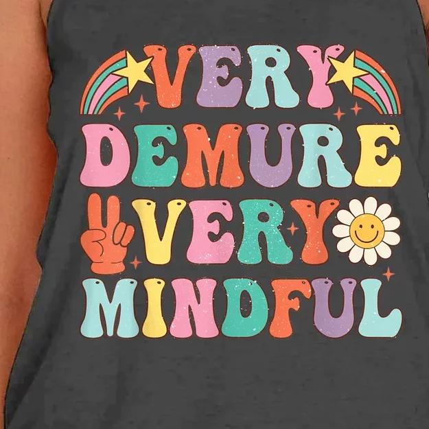 Very Demure Very Mindful Very Cutesy Trending 2024 Design Women's Knotted Racerback Tank