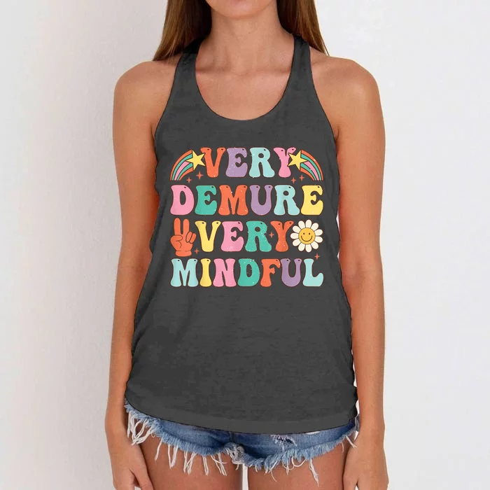 Very Demure Very Mindful Very Cutesy Trending 2024 Design Women's Knotted Racerback Tank