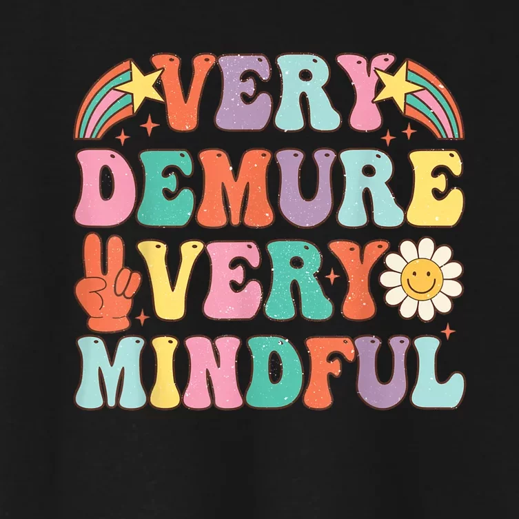 Very Demure Very Mindful Very Cutesy Trending 2024 Design Women's Crop Top Tee