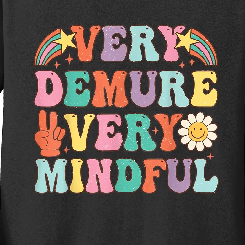 Very Demure Very Mindful Very Cutesy Trending 2024 Design Kids Long Sleeve Shirt