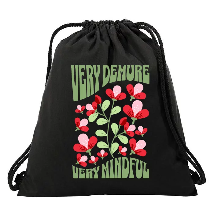 Very Demure Very Cutesy Very Mindful Funny Gen Z Trend Drawstring Bag