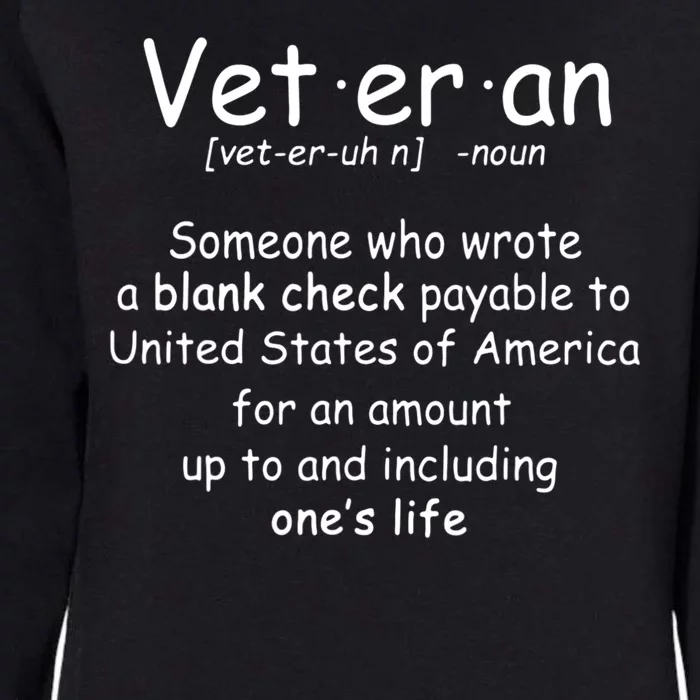 Veteran Definition Womens California Wash Sweatshirt