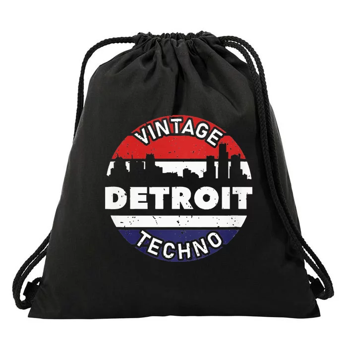 Vintage Detroit Drawstring Bag