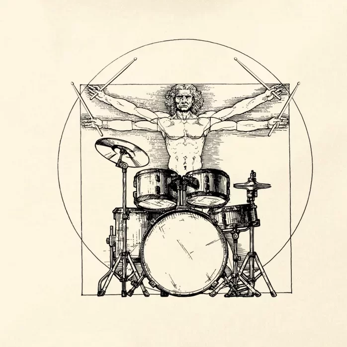 Vitruvian Drummer Vitruvian Man Drummer Drum Set Zip Tote Bag