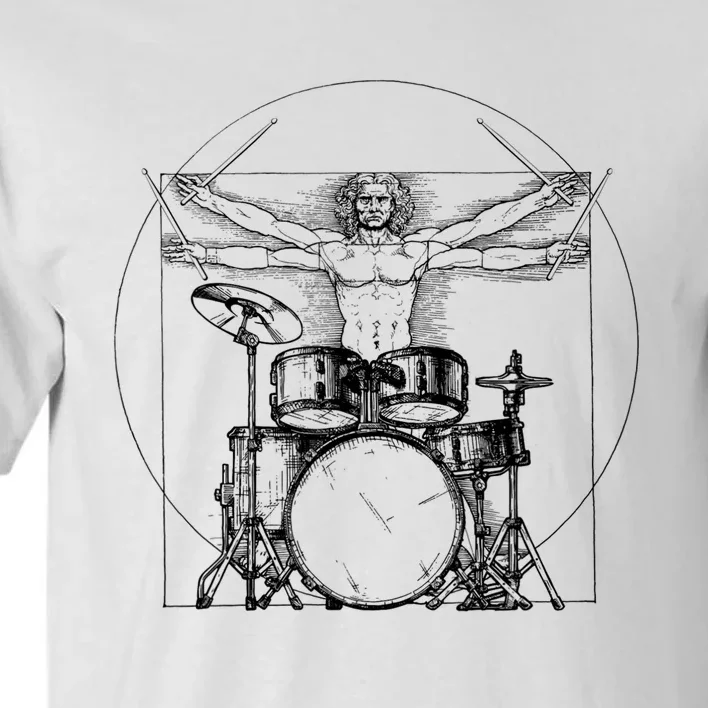 Vitruvian Drummer Vitruvian Man Drummer Drum Set Tall T-Shirt