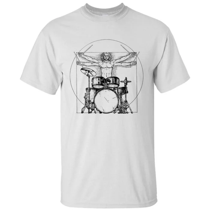 Vitruvian Drummer Vitruvian Man Drummer Drum Set Tall T-Shirt