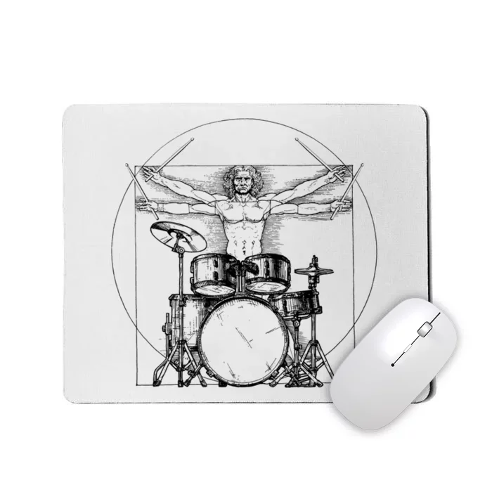 Vitruvian Drummer Vitruvian Man Drummer Drum Set Mousepad