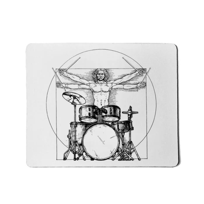 Vitruvian Drummer Vitruvian Man Drummer Drum Set Mousepad